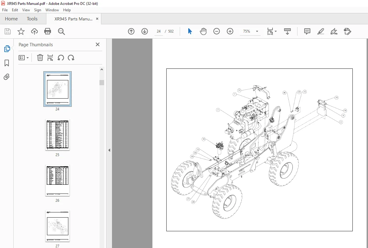 Xtreme Telehandler XR945 Forklift Parts Manual - PDF DOWNLOAD - Image 4
