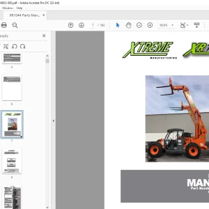 Xtreme XR1044 Telehandler Parts Manual 24923-000 - PDF DOWNLOAD