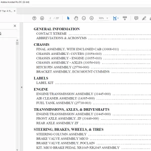 Xtreme XR1045 ZF TIER 4 FINAL Telehandler Parts Manual - PDF DOWNLOAD