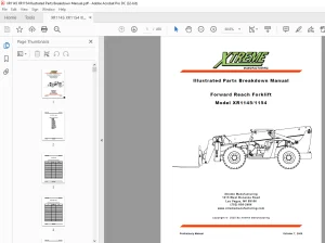 Xtreme XR1145 / 1154 Forward Reach Forklift Parts Breakdown Manual PDF