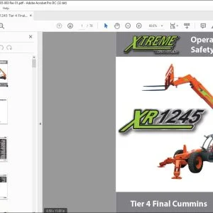 Xtreme XR1245 Tier 4 Final Cummins Operation & Safety Manual PN 24906-003 PDF