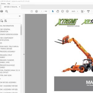 Xtreme XR1247-B Telehandler Parts Manual 2490167-000 - PDF DOWNLOAD