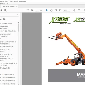 Xtreme XR1247-B Telehandler Parts Manual 2490167-000 - PDF DOWNLOAD