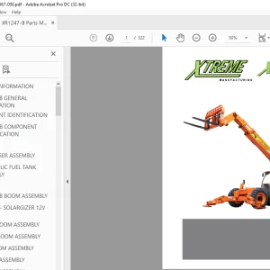 Xtreme XR1247-B Telehandler Parts Manual 2490167-000 - PDF DOWNLOAD