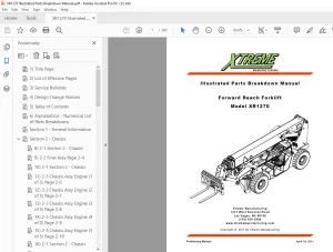 Xtreme XR1270 Forklift Parts Manual  - PDF DOWNLOAD
