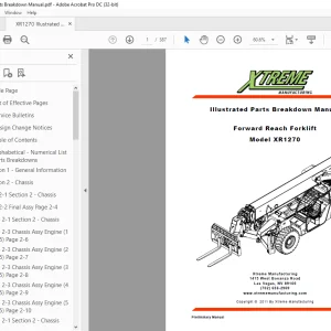 Xtreme XR1270 Forklift Parts Manual  - PDF DOWNLOAD