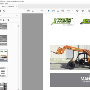 Xtreme XR1547 Telehandler Parts Manual 24985-000 - PDF DOWNLOAD