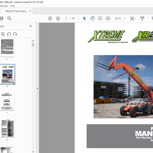 Xtreme XR2042 Telehandler Parts Manual 24943-100B - PDF DOWNLOAD