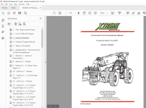 Xtreme XR2450 Forward Reach Forklift Parts Breakdown Manual PDF
