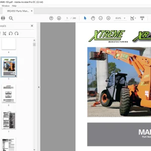 Xtreme XR2450 Telehandler Parts Manual 24946-100 - PDF DOWNLOAD