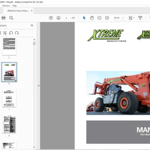 Xtreme XR4030 Telehandler Parts Manual 24951-100 - PDF DOWNLOAD
