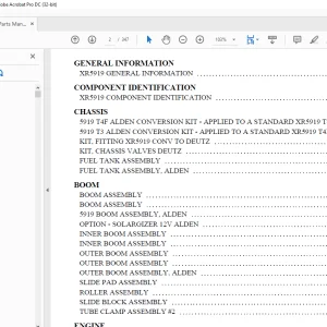 Xtreme XR5919 Telehandler Parts Manual 24928-100 - PDF DOWNLOAD