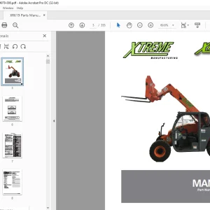 Xtreme XR619 Telehandler Parts Manual 24979-000 - PDF DOWNLOAD