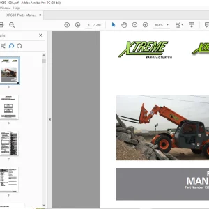 Xtreme XR630 Telehandler Parts Manual 158-0069-100A - PDF DOWNLOAD