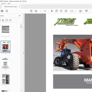 Xtreme XR7038 Telehandler Parts Manual 24953-100 - PDF DOWNLOAD