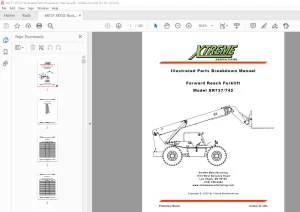 Xtreme XR737/742 Forward Reach Forklift Parts Breakdown Manual PDF