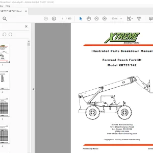 Xtreme XR737/742 Forward Reach Forklift Parts Breakdown Manual PDF