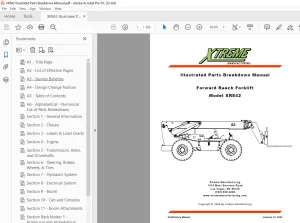 Xtreme XR842 Forward Reach Forklift Parts Breakdown Manual PDF