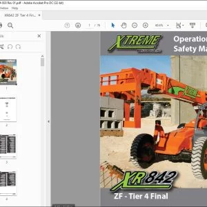 Xtreme XR842 ZF Tier 4 Final Operation & Safety Manual 24904-003 PDF