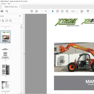 Xtreme XR843-B Telehandler Parts Manual 24992-000 - PDF DOWNLOAD