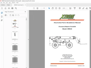 Xtreme XR945 Forward Reach Forklift Parts Breakdown Manual PDF