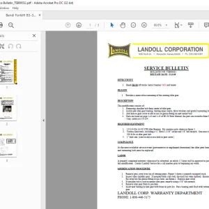 Bendi Forklift B3-30 Service Bulletin Manual TSB00032 PDF