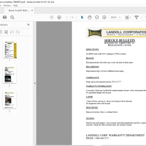 Bendi Forklift B40i Service Bulletin Manual TSB00073 PDF