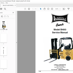 Bendi Forklift B40i3 Service Manual F-499 PDF
