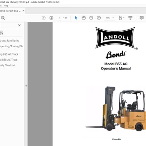 Bendi Forklift B55 AC Operator’s Manual F-595-R1 PDF