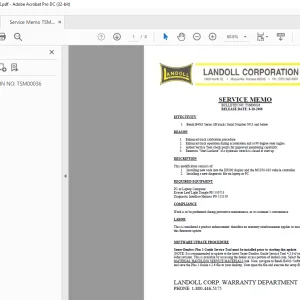 Bendi Forklift Service Memo Manual  TSM00036