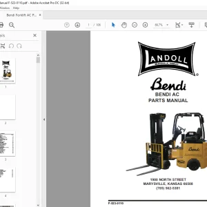 Bendi Landoll AC Forklift Parts Manual F-523-0110 PDF