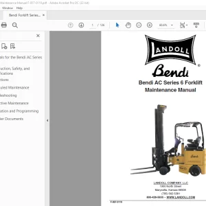 Bendi Landoll AC Series 6 Forklift Maintenance Manual F-857-0119