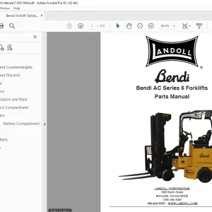 Bendi Landoll AC Series 6 Forklifts Parts Manual F-855-0420
