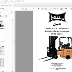 Bendi Landoll AC/DS DuraSteer™ Articulated Counterbalance Parts Manual