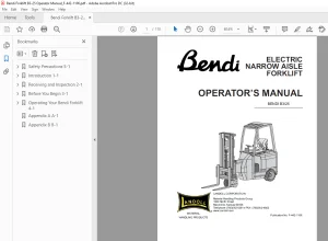 Bendi Landoll B3/25 Forklift Operator’s Manual F-442-1106 PDF