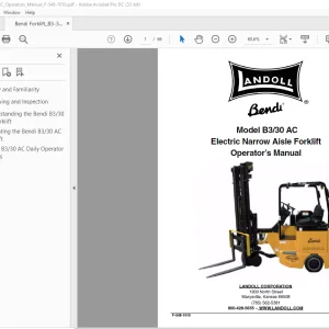 Bendi Landoll B330 AC Electric Narrow Aisle Forklift Operator’s Manual F-548-1010