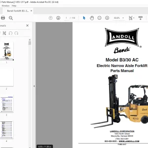 Bendi Landoll B3/30 AC Electric Forklift Operator’s Manual F-955-1217