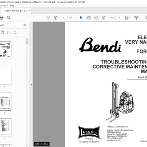 Bendi Landoll B3/30 Electric Forklift Troubleshooting & Maintenance Manual