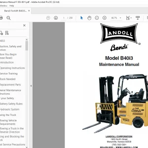 Bendi Landoll B40i3 Forklift Maintenance Manual F-503-0611