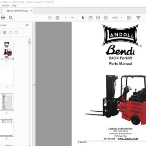 Bendi Landoll B40i4 Forklift Parts Manual F-909-0219