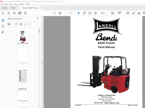 Bendi Landoll B40i5 Forklift Parts Manual F-807-0619 PDF DOWNLOAD