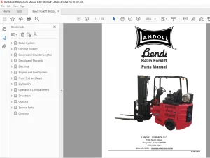 Bendi Landoll B40i5 Forklift Parts Manual F-807-0620