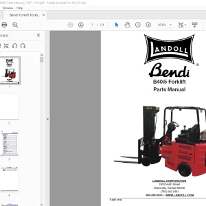 Bendi Landoll B40i5 Forklift Parts Manual F-807-1118