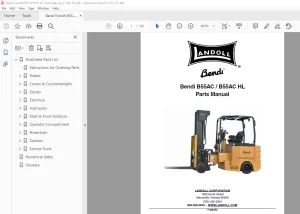 Bendi Landoll B55AC / B55AC HL Forklift Parts Manual F-596-R2