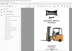 Bendi Landoll B55AC / B55AC HL Forklift Parts Manual F-596-R3 PDF