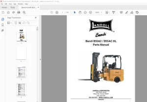 Bendi Landoll B55AC / B55AC HL Forklift Parts Manual F-956-0418