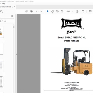 Bendi Landoll B55AC / B55AC HL Forklift Parts Manual F-956-0418