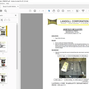 Bendi Landoll Forklift B40i4 Bulletin Service Manual TSB00047