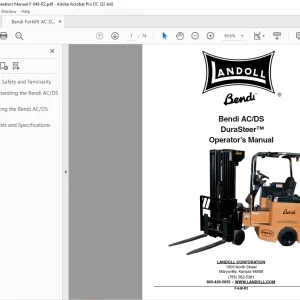 Bendi Landoll Forklift AC/DS DuraSteer™ Operator’s Manual F-648-R2