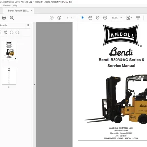 Bendi Landoll Forklift B30/40AC Series 6 Service Manual F-1081